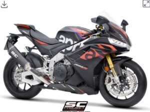 Alternative view of SC Project SC1-R Carbon Fibre Exhaust (350 mm)- Aprilia RSV4 (21-24)