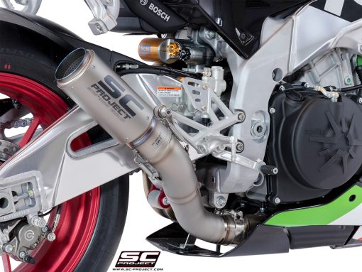 SC PROJECT CR-T HIGH POSITION EXHAUST WITH STONEGUARD GRID FOR APRILIA RSV4 (2018-2020)