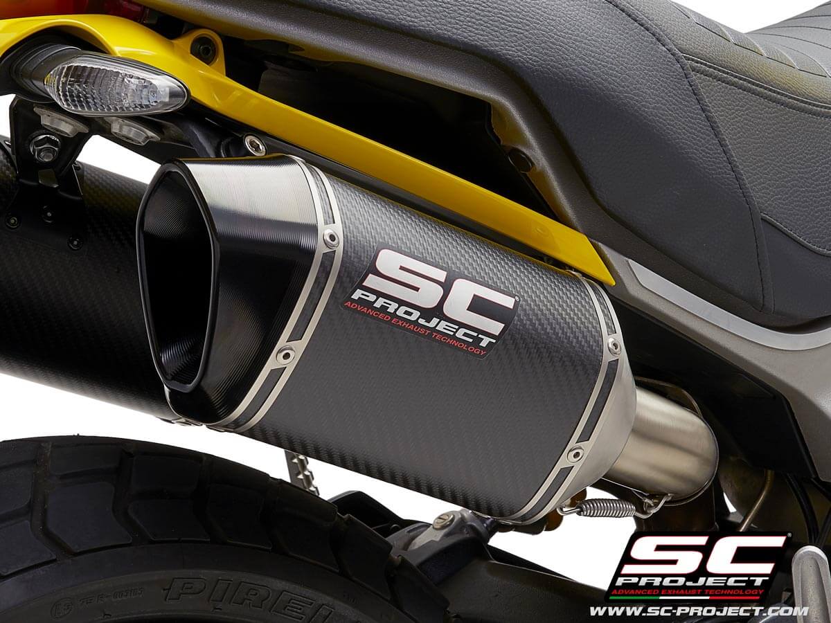 Sc Project Carbon Pair Of MTR Exhaust for Ducati Scrambler 1100 (18-19)
