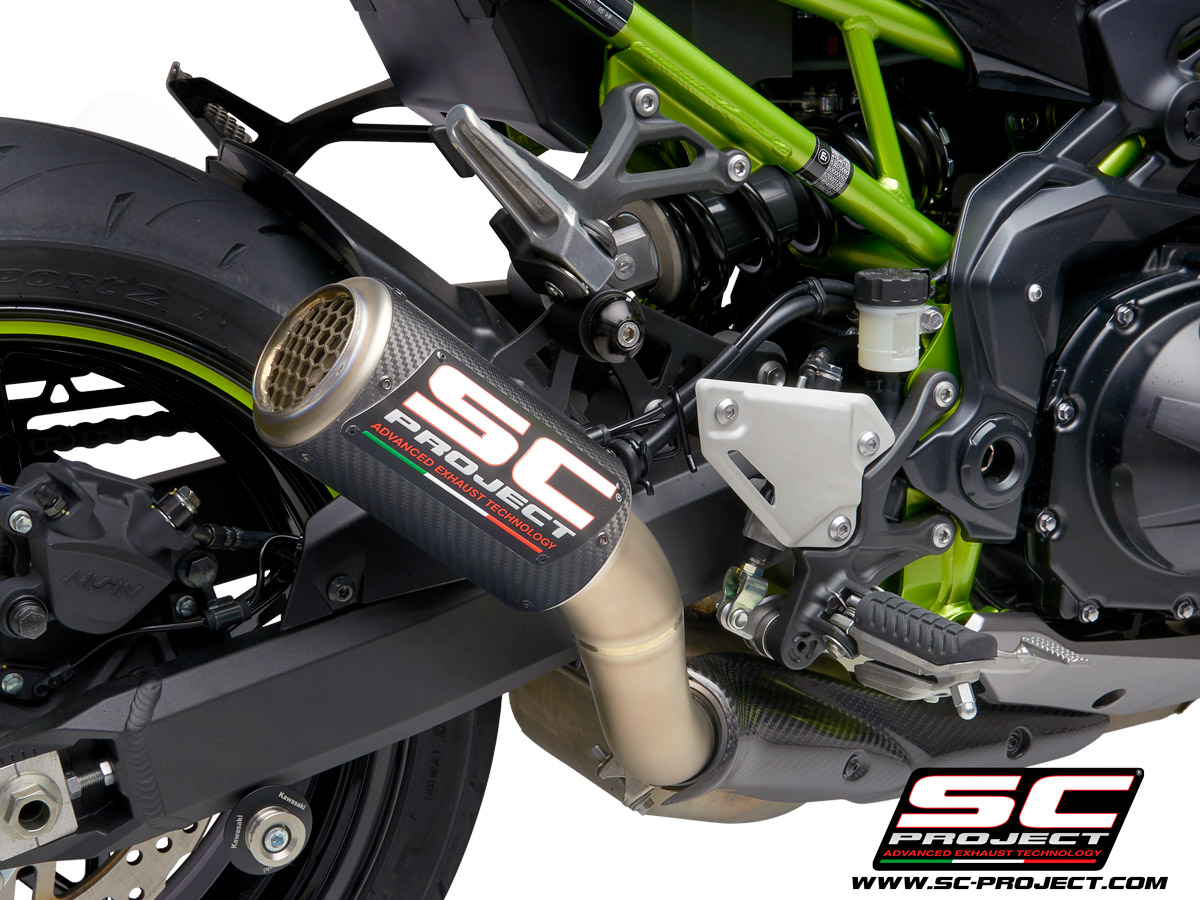 SC Project CR-T Carbon With Stoneguard Grid Exhaust for Kawasaki Z900 (2020-22)
