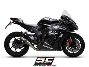 Alternative view of SC Project CR-T Titanium with de-cat link pipe Exhaust- Kawasaki ZX-10R (16-20)