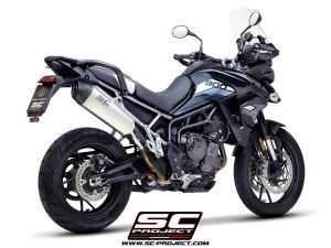 Alternative view of SC Project X-Plorer II Carbon fibre Exhaust- Triumph Tiger 900 (2020-23)