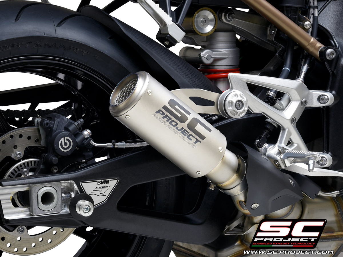 sc project exhaust cr-t titanium with stoneguard grid for BMW S 1000 R (2021-2025)