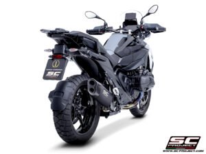 Alternative view of SC Project Adventure-R titanium exhaust for BMW R 1300 GS/GSA (2023-26)