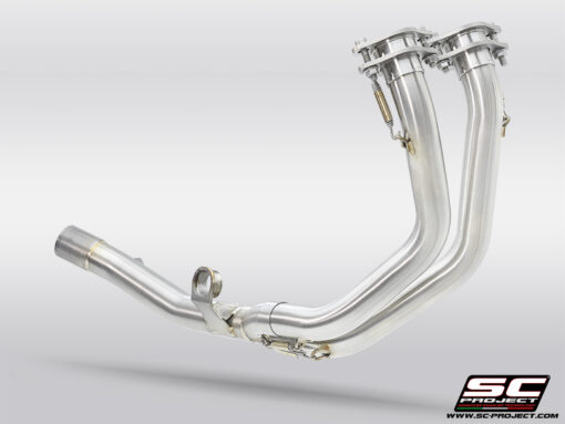 SC Project Exhaust 2-1 stainless steel headers compatible with specific sc project range oem exhaust for Honda Transalp 750 (2023-2024) - Image 4