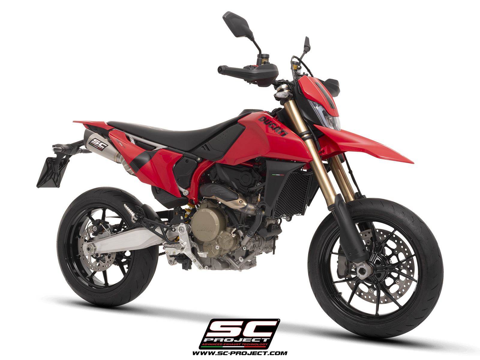 SC Project Exhaust S1 Titanium Dual Undertail with stoneguard Grid for Hypermotard 698 (2024-2025) - Image 3