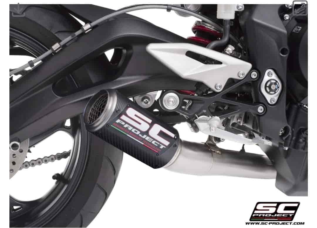 SC Project CR-T CF Full system exhaust for Street Triple 765 (23-24)(With Dual Lamba Port) - Image 6