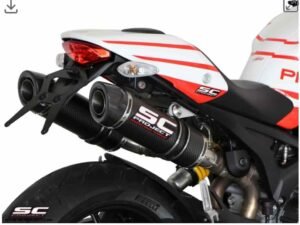 SC Project Pair of GP-Tech Carbon Fibre Exhaust for Ducati Monster 796 (2010-14)