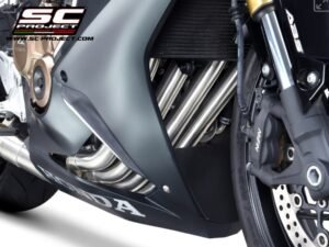 Alternative view of SC Project 4-1 Stainless Steel Full Exhaust System, with SC1-R Carbon Fibre Exhaust- Honda CBR650R (21-23)