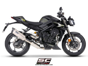Alternative view of 3-1 stainless steel full exhaust system, with SC1-X titanium exhaust STREET TRIPLE 765 (2024 - 2026) - EURO 5+