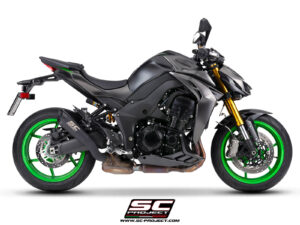 Alternative view of S1 titanium exhaust, matt black Z1100 - SE (2026)
