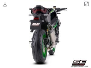 Alternative view of SC Project SC1-R titanium exhaust- Z900 (2025-26)