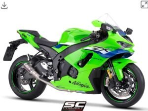 Alternative view of SC Project CR-T Titanium Exhaust, with de-cat link pipe- Ninja ZX-10R/RR (2026)